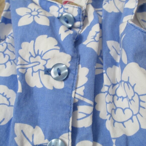 Younghearts 3 Pc Sleeveless Dress Hat‎ Bloomers Girls Size 12M Blue White Floral - Picture 6 of 8